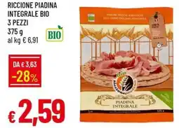 Galassia Riccione piadina integrale bio 3 pezzi offerta