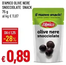 Galassia D'amico olive nere snocciolate snack offerta
