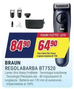 Trony BRAUN REGOLABARBA BT7520 offerta