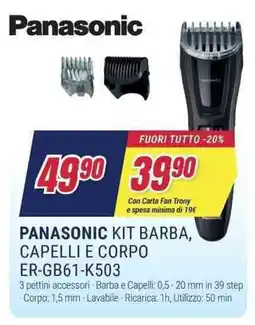 Trony PANASONIC KIT BARBA, CAPELLI E CORPO ER-GB61-K503 offerta
