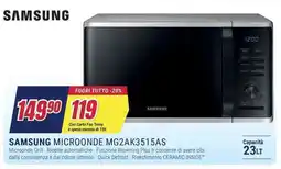 Trony SAMSUNG MICROONDE MG2AK3515AS offerta