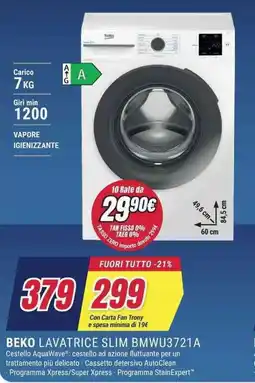 Trony BEKO LAVATRICE SLIM BMWU3721A offerta