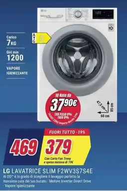 Trony LG LAVATRICE SLIM F2WV3S7S4E offerta