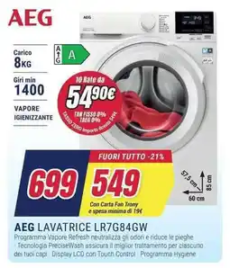 Trony AEG LAVATRICE LR7G84GW offerta