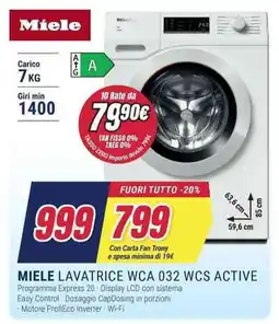 Trony MIELE LAVATRICE WCA 032 WCS ACTIVE offerta