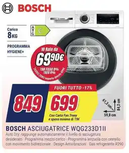 Trony BOSCH ASCIUGATRICE WQG233D1II offerta