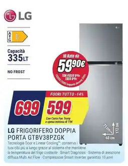 Trony LG FRIGORIFERO DOPPIA PORTA GTBV38PZGK offerta