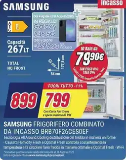 Trony SAMSUNG FRIGORIFERO COMBINATO DA INCASSO BRB70F26CESOEF offerta