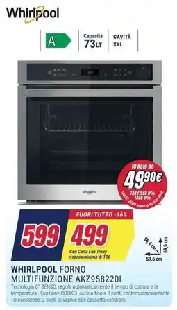 Trony WHIRLPOOL FORNO MULTIFUNZIONE AKZ9S8220I offerta