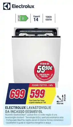 Trony ELECTROLUX LAVASTOVIGLIE DA INCASSO EES68510L offerta
