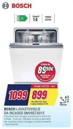 Trony BOSCH LAVASTOVIGLIE DA INCASSO SMV8ECX01E offerta