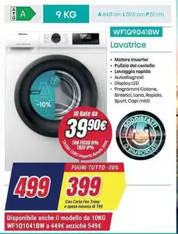 Trony Hisense Lavatrice WFIQ9041BW offerta
