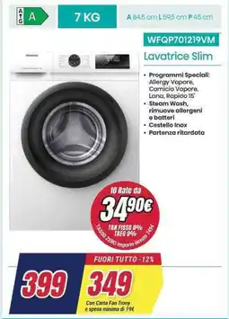 Trony Hisense Lavatrice Slim WFQP701219VM offerta