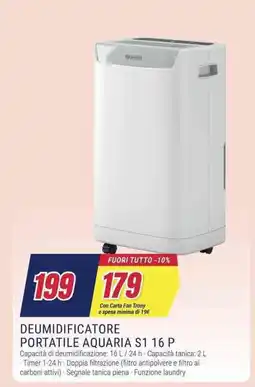 Trony OLIMPIA SPLENDID DEUMIDIFICATORE PORTATILE AQUARIA S1 16 P offerta