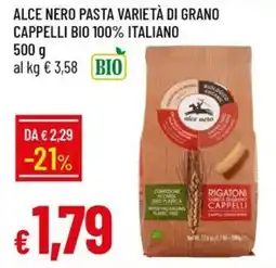 Galassia Alce nero pasta varietà di grano cappelli bio 100% italiano offerta