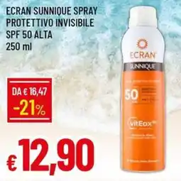 Galassia Ecran sunnique spray protettivo invisibile spf 50 alta offerta