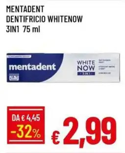Galassia Mentadent dentifricio whitenow 3in1 offerta