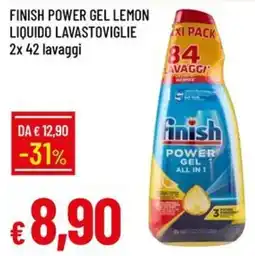 Galassia FINISH Power gel lemon liquido lavastoviglie 2x 42 lavaggi offerta