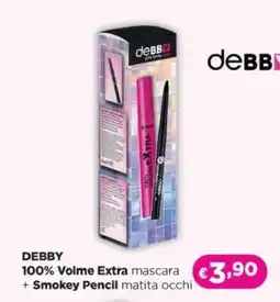 Acqua & Sapone DEBBY 100% Volume Extra mascara + Smokey Pencil matita occhi offerta