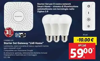 Lidl Livarno Lux Starter Set Gateway "Lidl Home" 9 W offerta