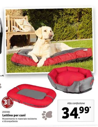 Lidl Zoofari Lettino per cani offerta