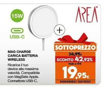 Expert Area mag charge carica batteria wireless offerta
