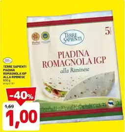 DPiù Terre sapienti piadina romagnola igp alla riminese offerta