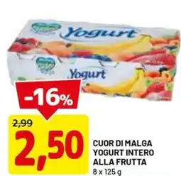 DPiù Cuor di malga yogurt intero alla frutta offerta