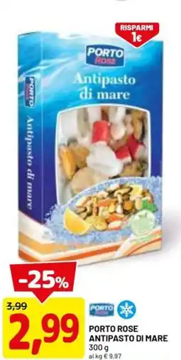DPiù Porto rose antipasto di mare offerta