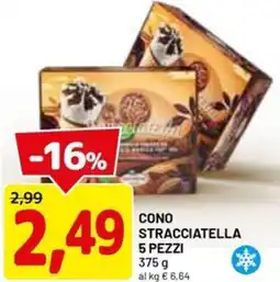 DPiù Cono stracciatella 5 pezzi offerta