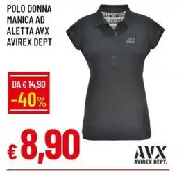 Galassia Polo donna manica ad aletta avx avirex dept offerta