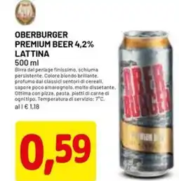 DPiù Oberburger premium beer 4,2% lattina offerta