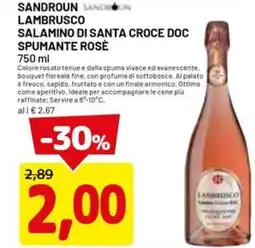 DPiù Sandroun lambrusco salamino di santa croce doc spumante rosè offerta