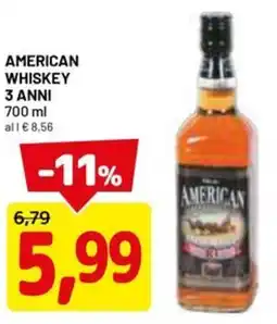 DPiù American whiskey 3 anni offerta
