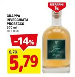 DPiù Grappa invecchiata prosecco offerta