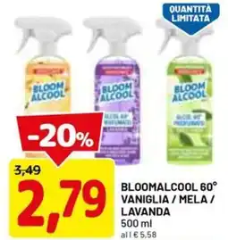 DPiù Bloomalcool 60° vaniglia / mela/ lavanda offerta