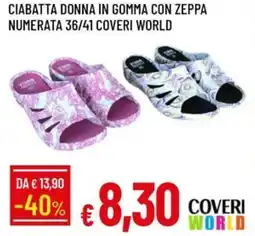 Galassia Ciabatta donna in gomma con zeppa numerata 36/41 COVERI WORLD offerta