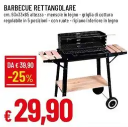 Galassia ARIA APERTA Barbecue rettangolare offerta