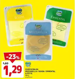 DPiù Cuor di malga mozzarella / gouda / emmental a fette offerta