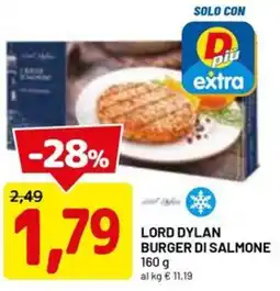 DPiù Lord dylan burger di salmone offerta