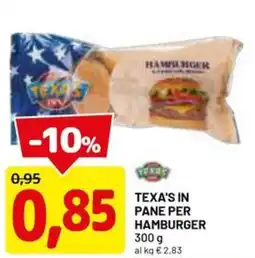 DPiù Texa's in pane per hamburger offerta