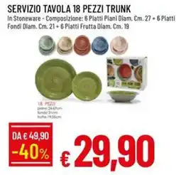 Galassia Servizio tavola 18 pezzi trunk offerta