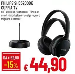 Galassia PHILIPS shc5200bk cuffia tv offerta