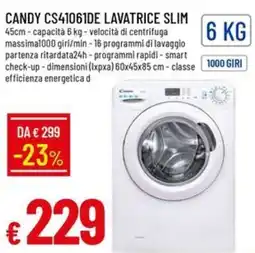 Galassia CANDY CS41061DE lavatrice slim offerta