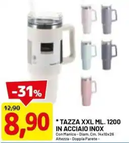 DPiù Tazza xxl in acciaio inox offerta