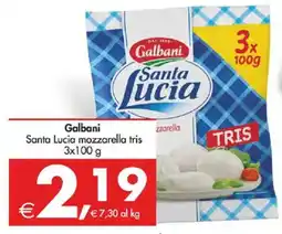 Deco Supermercati Galbani Santa Lucia mozzarella tris offerta
