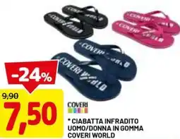DPiù Ciabatta infradito uomo/donna in gomma coveri world offerta