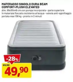DPiù Materasso singolo dura beam comfort-plush elevated offerta
