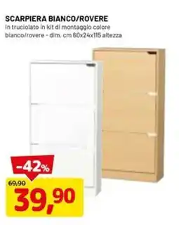 DPiù Scarpiera bianco/rovere offerta