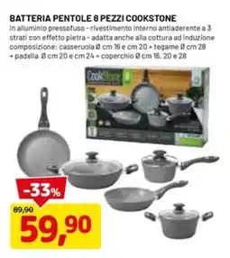 DPiù Batteria pentole 8 pezzi cookstone offerta